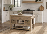 Normandy Large Kitchen Island | Whitewashed Oak Kitchen Stand