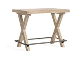 Normandy Whitewash Bar Table | Solid Oak With Whitewashed Finish And Metal Footrest