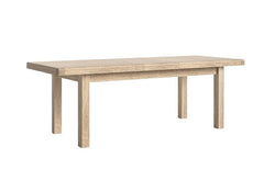 Normandy Large Ext Dining Table | Whitewashed Oak with Polished Silver Handles