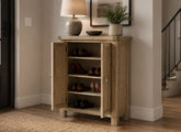 Normandy Shoe Cabinet | Whitewashed Oak Storage Cabinet