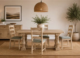 Normandy Extending Trestle Dining Tables | Extending Oak Tables With A Whitewashed Finish