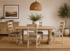Normandy Extending Trestle Dining Tables | Extending Oak Tables With A Whitewashed Finish