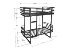 Oscar Metal Bunk Bed - dimensions