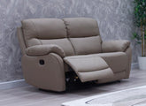 Pandora Half-Leather Manual Reclining Two Seat Sofa – Luxury Manual Recliner Sofa In Bisque