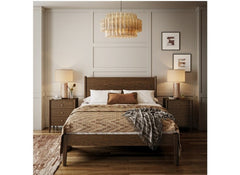 Paris Brown Three Drawer Bedside with Tapered Legs – Stylish Modern Bedroom Furniture