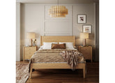 Paris Natural Three Drawer Bedside with Tapered Legs – Stylish Modern Bedroom Furniture