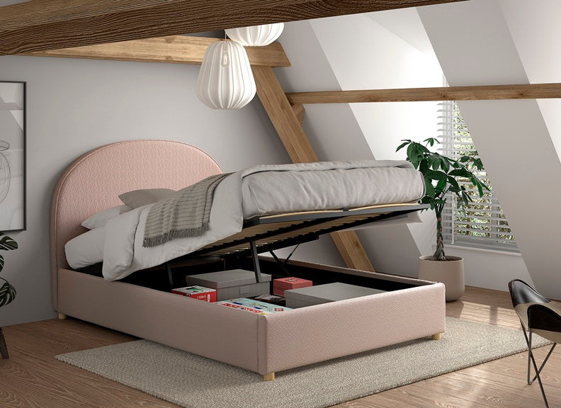 Moon Pink Ottoman Bed - room
