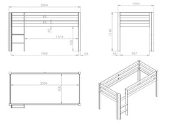 Pino Mid-Sleeper - Dimensions