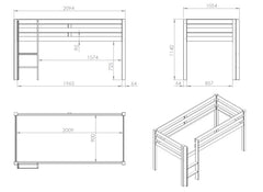 Pino Mid-Sleeper - dimensions
