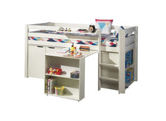 Pino White Mid-Sleeper W/Cupboard