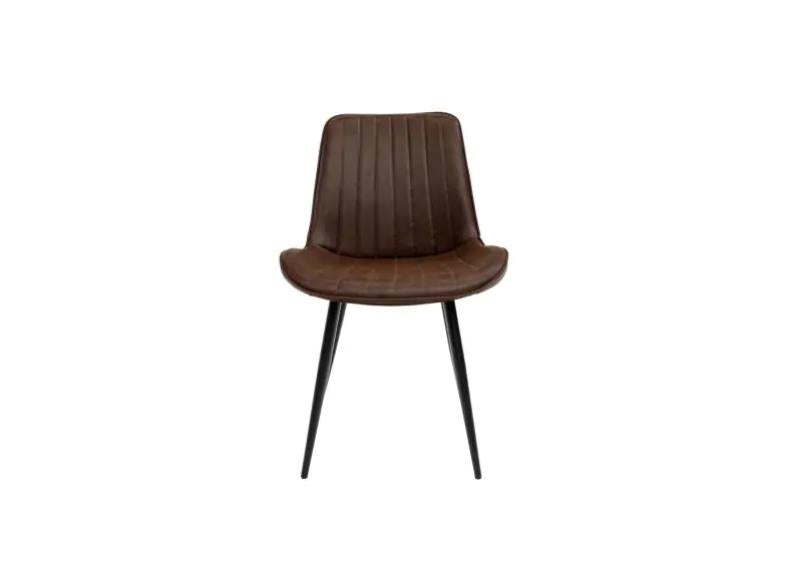Pomona Brown Faux Leather Chair - front
