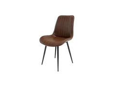 Pomona Antique Brown Faux Leather Chair - 1
