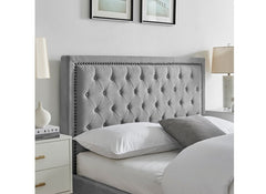 Rhea Light Grey Bed - headboard