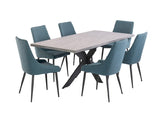 Rimini Extending Table W/Rimini Teal Chairs