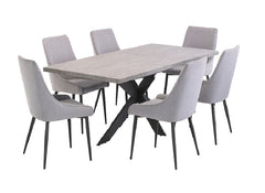 Rimini Extending Rable W/Rimini Grey Chairs