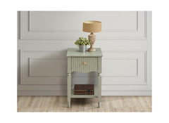 Ritz Lamp Tables with Shelf & Drawer – Cream or Olive Green Hallway / Living Room Storage Tables