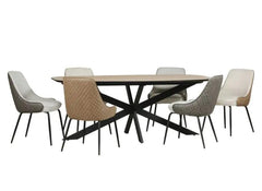 Sadia 2 m Natural Table W/Sadia Chairs