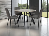 Saldinini Round Table W/Virgo PU Grey Chairs