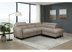 Samantha Corner Sofa/Sofa Bed In Brown | Left Or Right Hand Corner Sofa with Adjustable Headrests