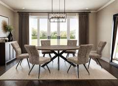 Samara Oval Table W/Arabella Fabric Chairs