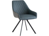 Seville Swivel Faux Leather Dining Chairs (Pre-Order Blue)