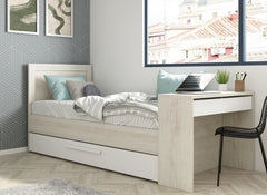 Shipley White & Oak Bed - closed