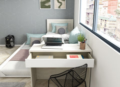 Shipley White & Oak Bed - desk