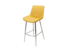 Silvia Stool - yellow w/chrome leg