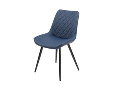 Silvia PU Chair - blue w/black leg