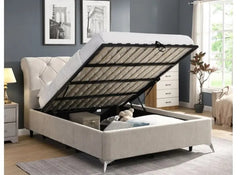 Sligo Beige Storage Bed - open