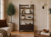 Soho Brown Bookcase - Brown Wood Slatted Body
