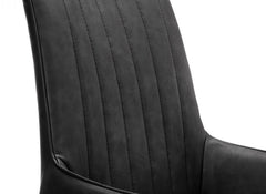 Soho Black Faux Leather Dining Chair - detail