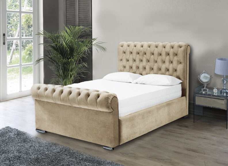 Sorento 'Naples' Sand Fabric Bed