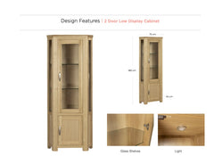 New Treviso Oak Corner Display Cabinet