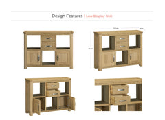 Treviso Oak Low Display Cabinet