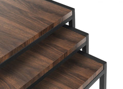 Tribeca Walnut Nest Of Three Tables - detail