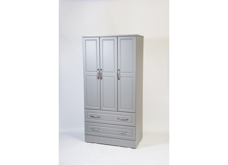 Tromso Grey Three Door Mirrored Wardrobe
