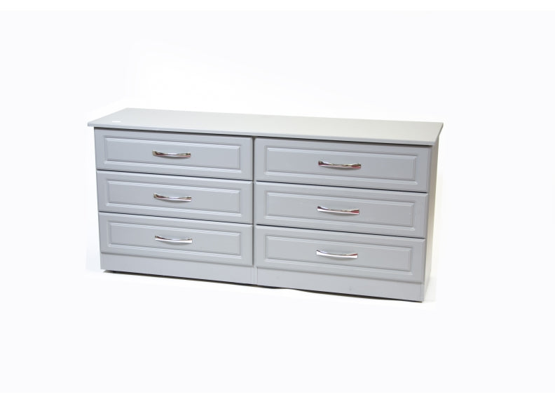 Tromso Grey Six Drawer Wide Chest