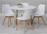 Urban Round Dining Table W/Four Urban White Chairs
