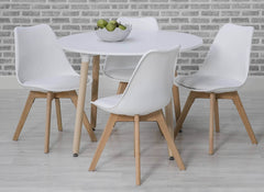 Urban Round Dining Table W/Four Urban White Chairs