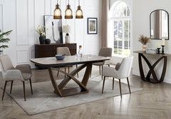 Vanosa Mocha Dining Chair – Faux Leather Front & Fabric Rear (Pre-Order Only)