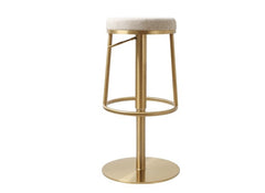 Vibe Gold Stool W/Wheat Fabric Seat - c/o