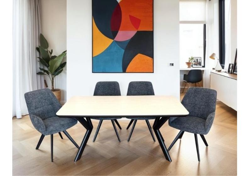 Viko Table & Juno Grey Dining Chairs