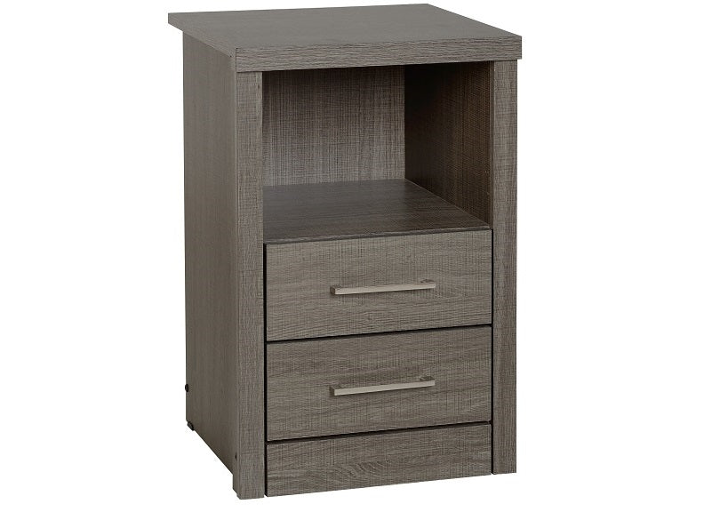 Lisbon Black Two Drawer Bedside