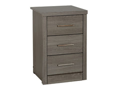 Lisbon Black Three Drawer Bedside