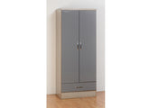 Nevada Grey 2 Door 1 Drawer Wardrobe