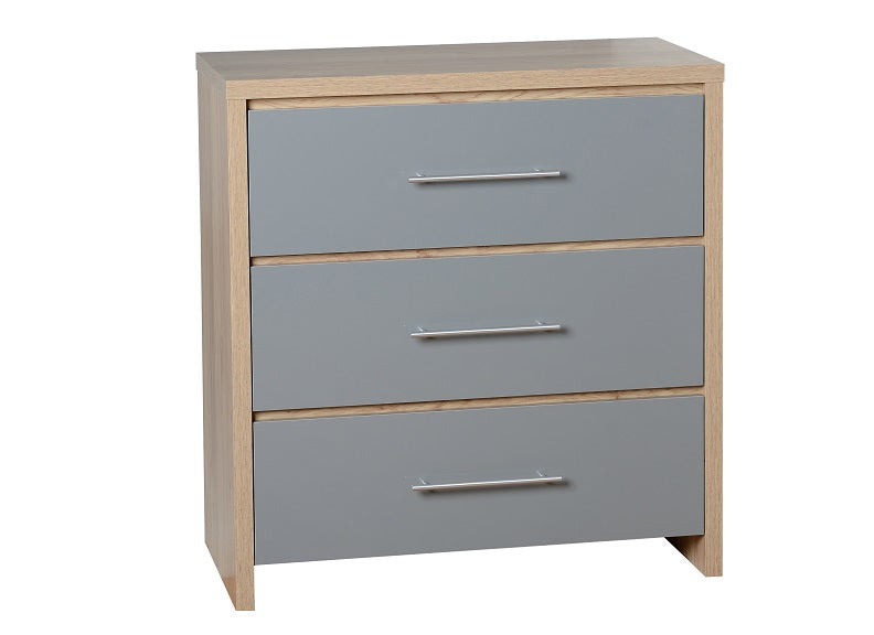 Seville Grey Three Drawer Chest