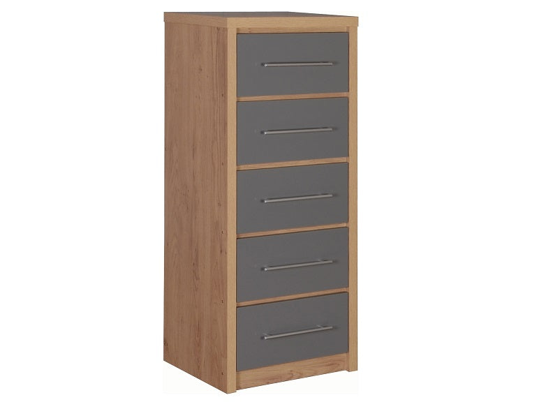 Seville Grey Five Drawer Chest