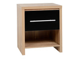 Seville Black Bedside W/Drawers