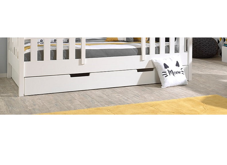 House Bed With White Roof And Optional Drawer